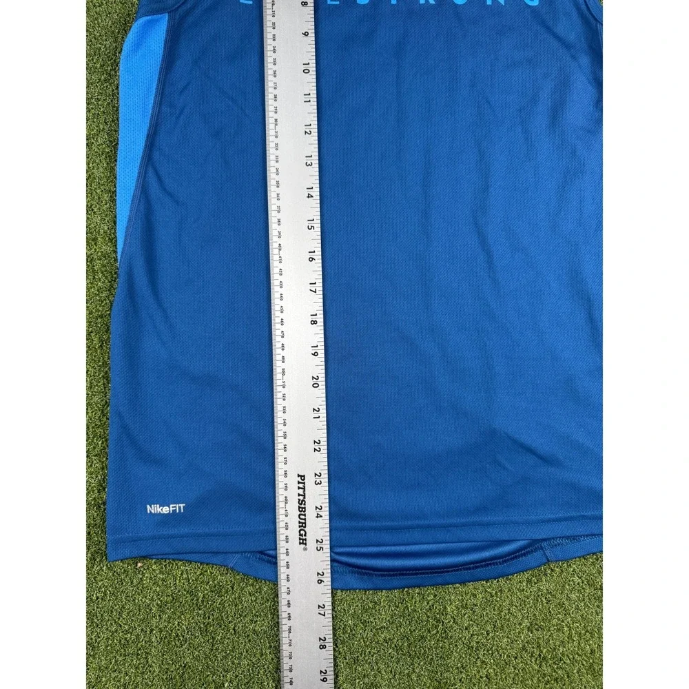 Nike Livestrong Sleeveless‎ Athletic Tank Top Mens Small Blue NikeFit Dri-Fit